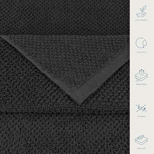 CASA COPENHAGEN Popcorn Textured 6 Piece Towel Set - Pine Grey