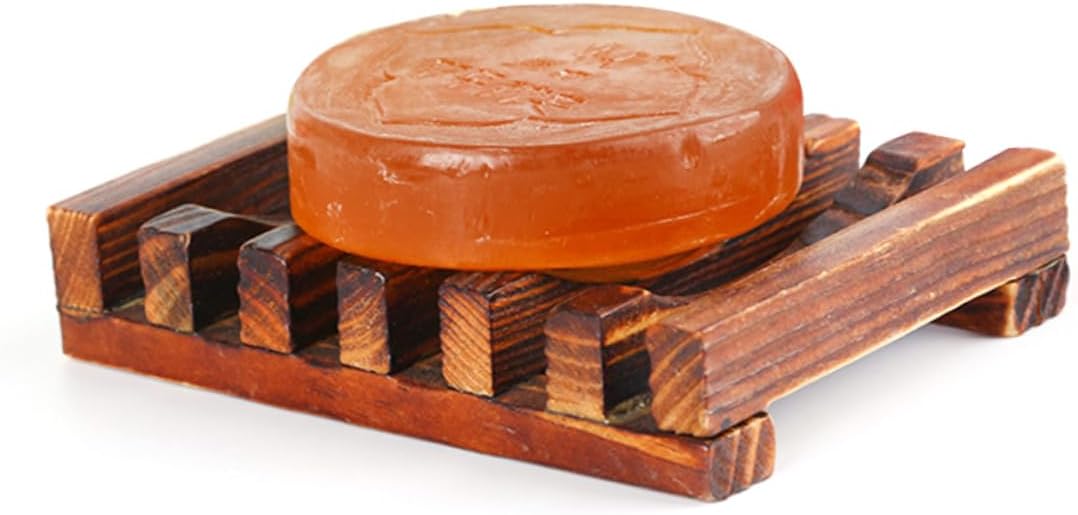 BESTOYARD 4PC Natural Wooden Soap Holder for Kitchen Bathroom 1