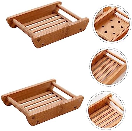 CONGARTENO 2pcs Wooden Soap Dish Creative Bathroom Holder
