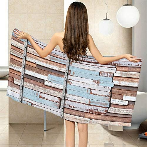 Moslion Rustic Wooden Plank Stripes Bath Towel