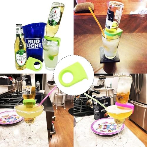 4Pcs Green ABS Wine Glass Clips for Bottles and Beer 1