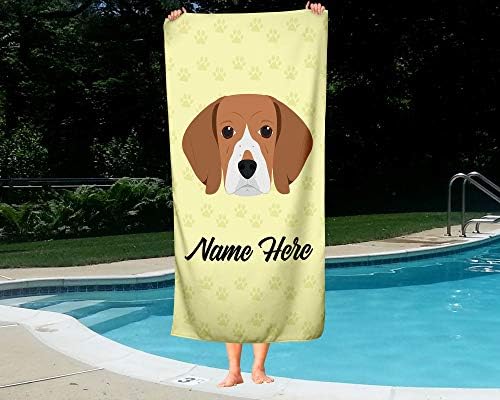 Personalized Beagle Face Towels - Beach Bath Large Medium