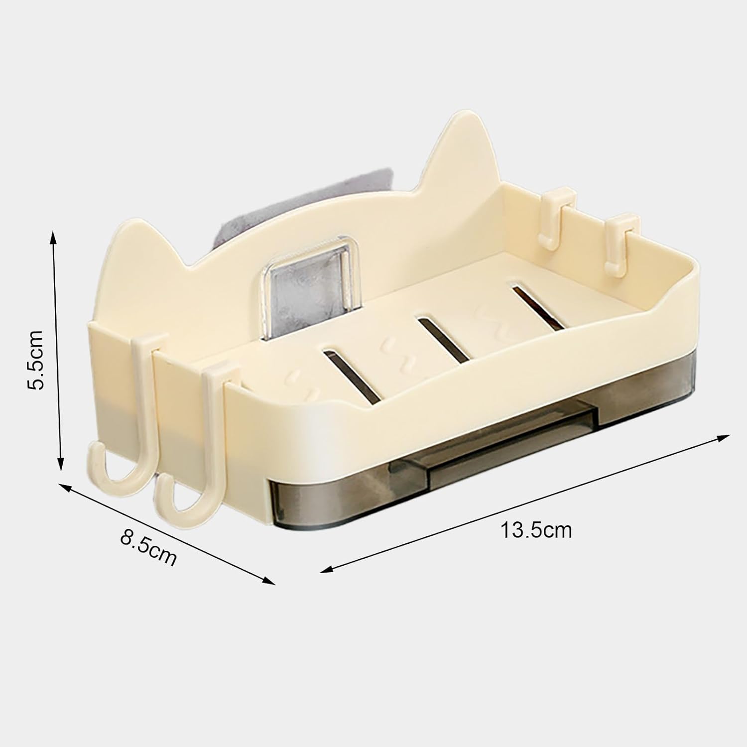 WITHO Wall Mounted Soap Holder - HoleFree Square Design - Space Saving Bathroom Accessory
