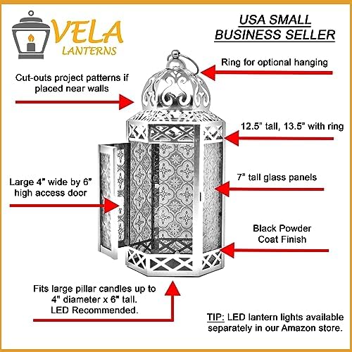 VELA LANTERNS Decorative LED Candle Lanterns Set of 2 1