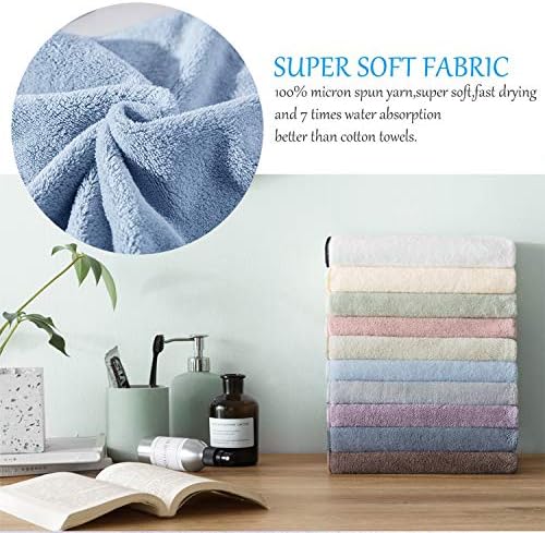 Xinrjojo 4 Piece Microfiber Towels Set - Sky Blue