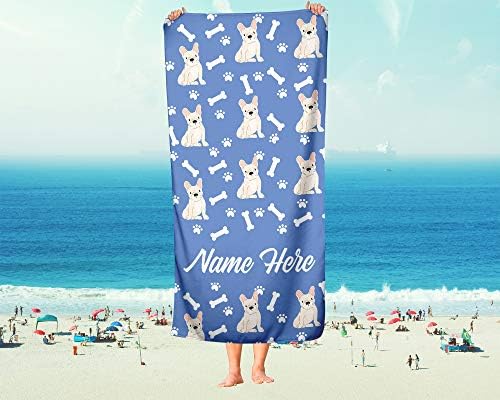 Personalized Fawn French Bulldog Pattern Towels - Large Medium 1