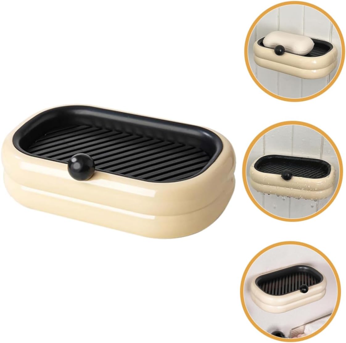 Amosfun Dual Drain Soap Dish Holder for Wall