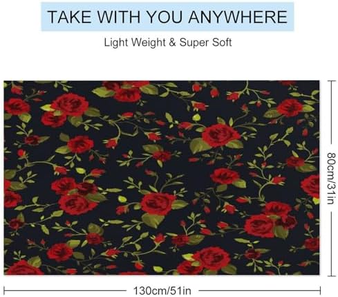 JZDACH Floral Roses Soft Bath Towel 31x51