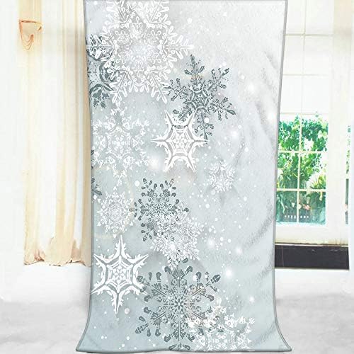Moslion Crystal Snowflake Bath Towel - 64x32 Inches
