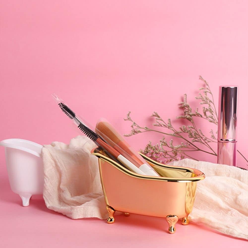 Mini Bathtub Soap Dish with Gold Electroplated Finish