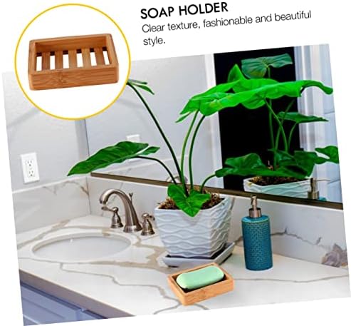 Luxshiny Bamboo Soap Holder Wooden Drainage Tray 1