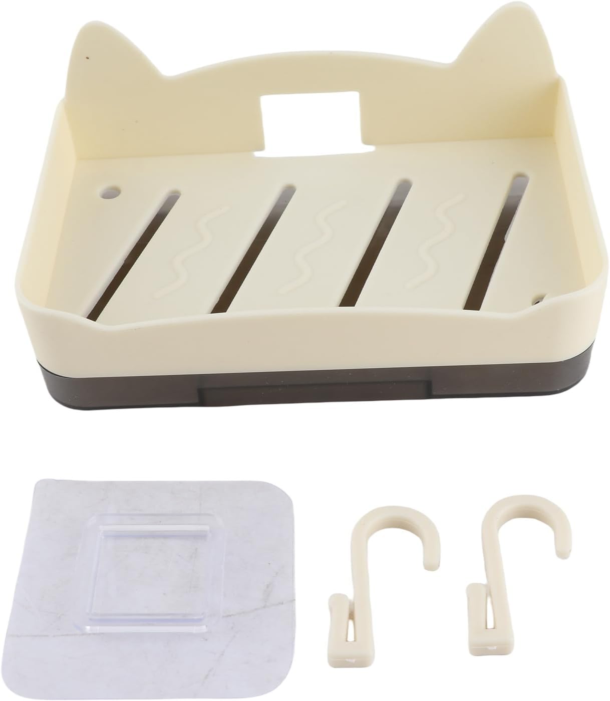 RBONAT Wall Mounted Soap Holder Cute Cat Design Beige
