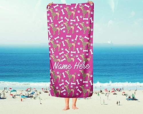 Extra Large Personalized Pet Poodle Towel for Kids and Adults