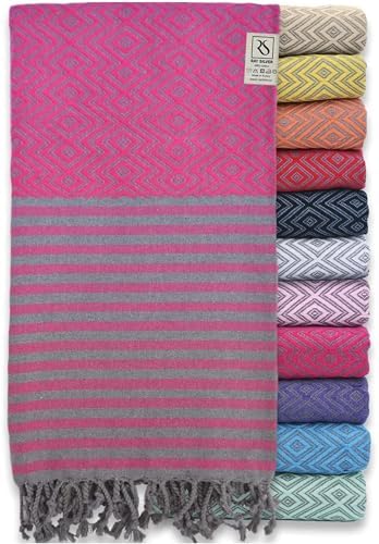 RAY SILVER Turkish Beach Towel 100 Cotton 40x71 Quick Dry
