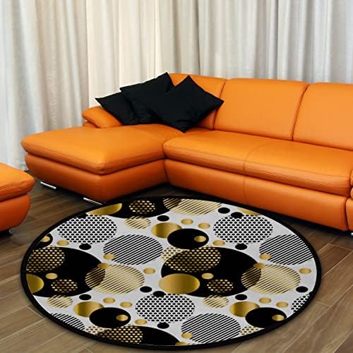 Vantaso 4ft Round Dots Area Rug for Kids Living Room Playroom Mat