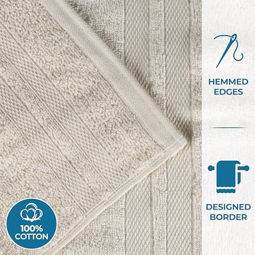 BLUENILEMILLS Ultra-Soft Cotton Towel Set 3 Piece Ivory 1