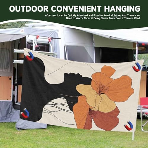 Abstract Girl Magnetic Bath Towel for Travel and Beach Use