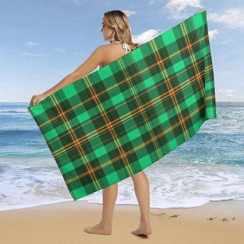 4SEE Extra Large Scottish Plaid Bath Towel for Beach