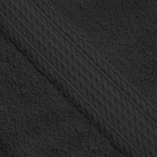 Superior Egyptian Cotton Pile 3 Piece Towel Set - Black