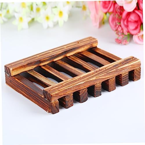 Cabilock Bamboo Soap Stand Natural Wood Holder for Bathroom Kitchen