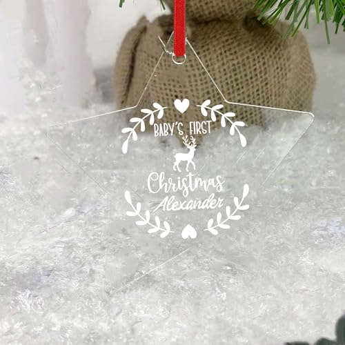 Personalized Babys First Christmas Acrylic Ornament