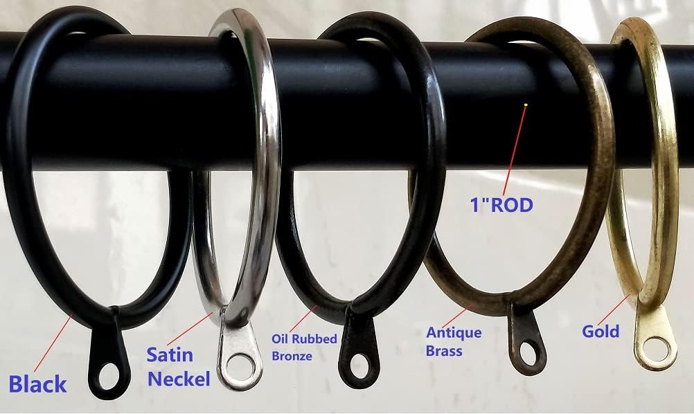 42-Piece Satin Nickel Curtain Rings 20 Inner Diameter for 15 Rod
