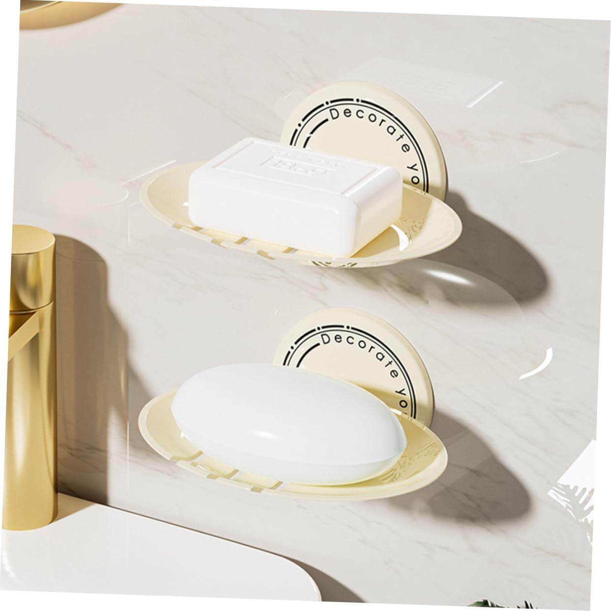 Unomor 2Pcs Wall Mounted Soap Dish Holder for Bathroom and Kitchen