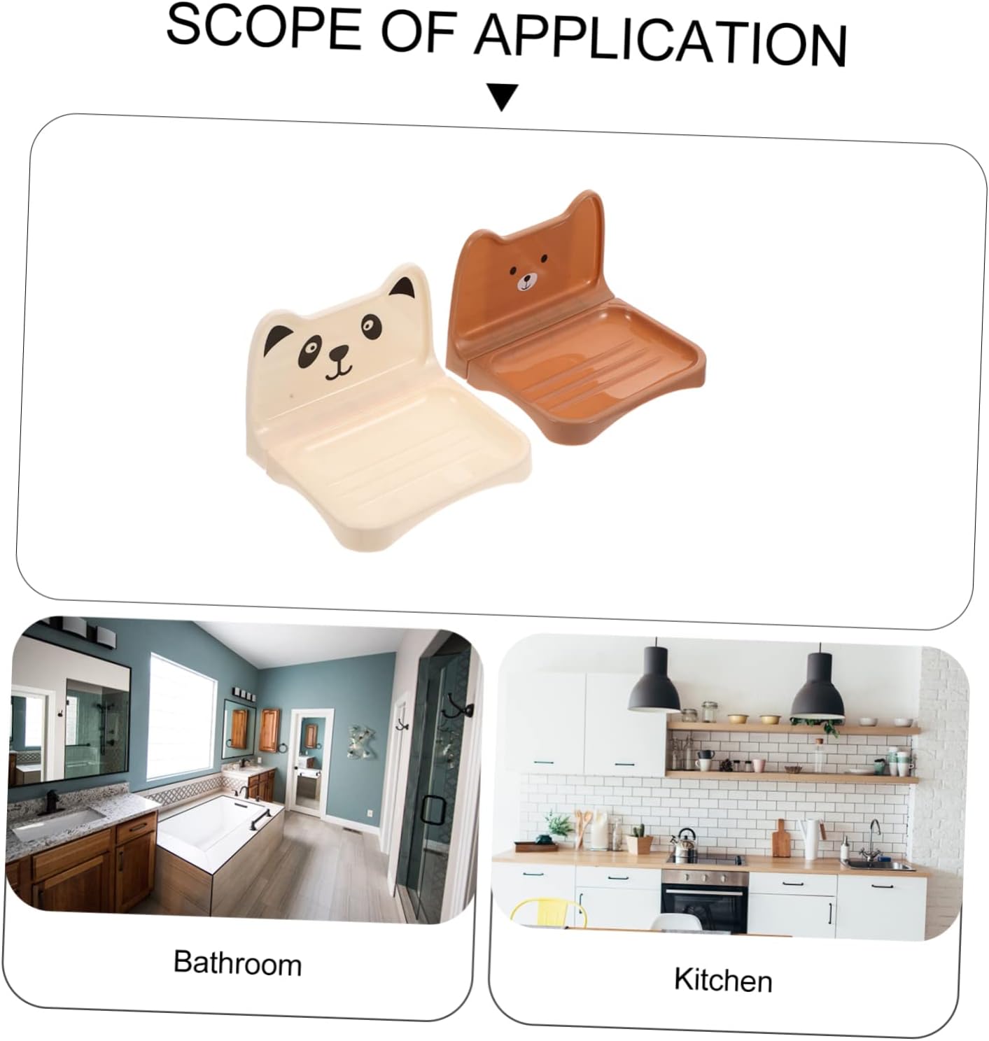 4pcs Wall-Mounted Soap Dish Quick Dry Holder