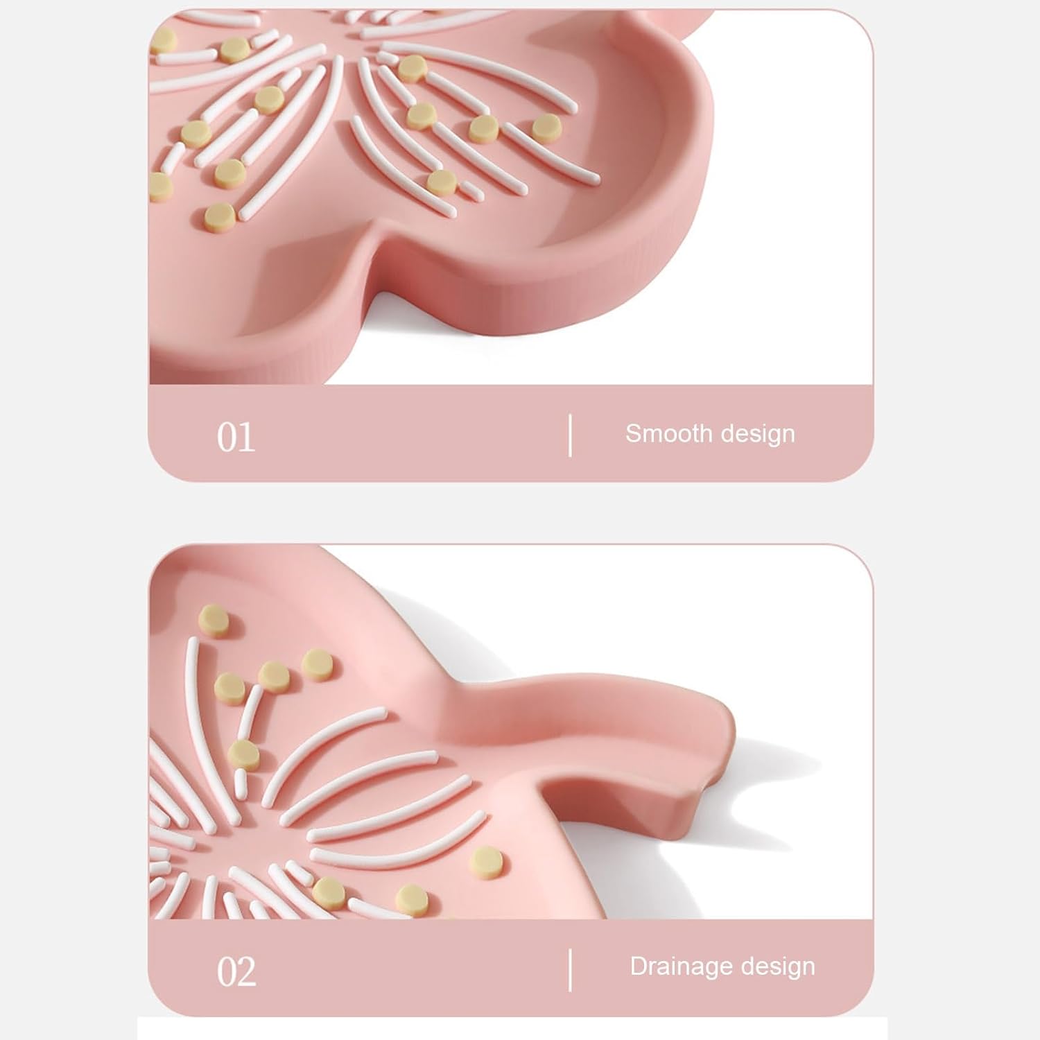 Loyliawa Soap Dish with Flower Shape Drainage