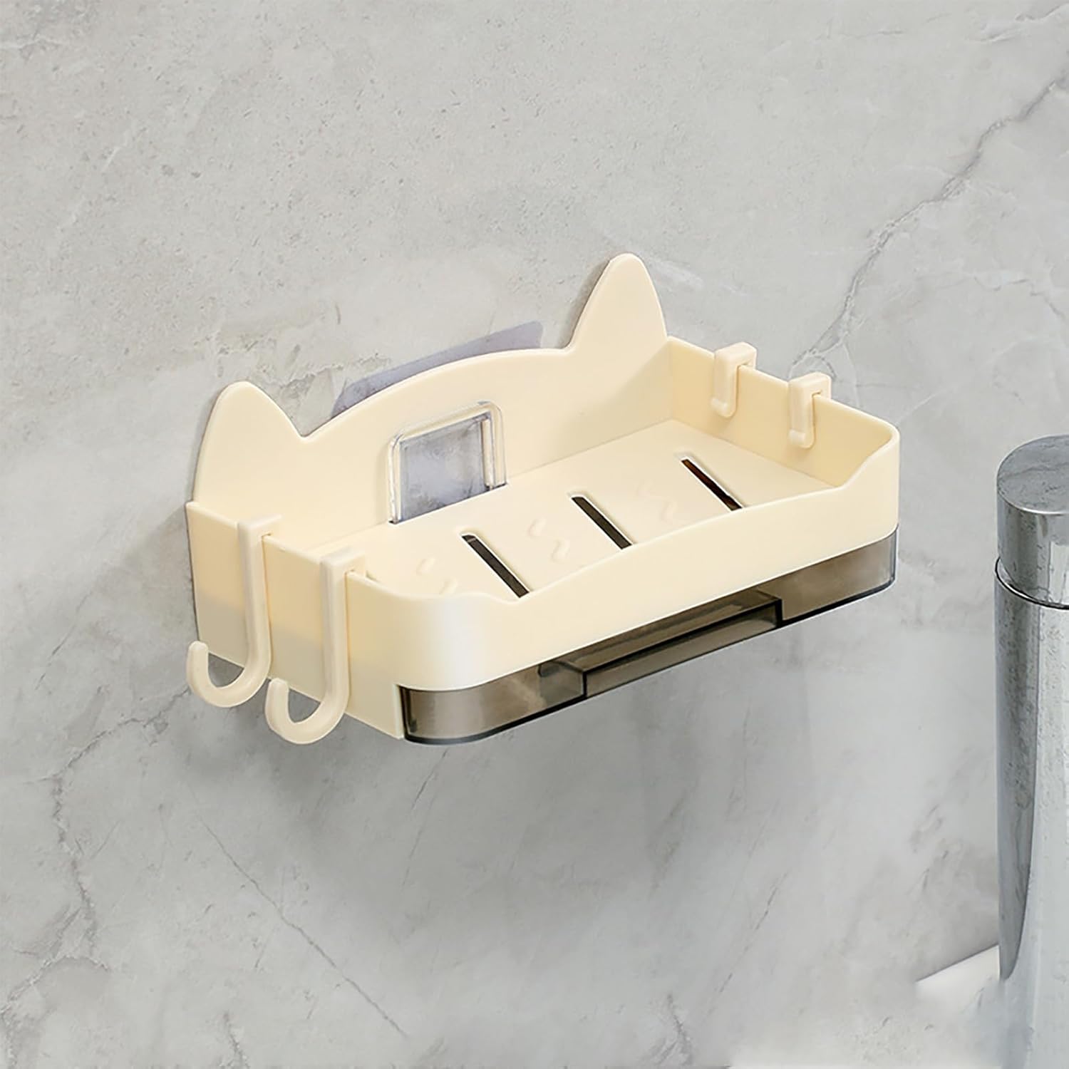 WITHO Wall Mounted Soap Holder - HoleFree Square Design - Space Saving Bathroom Accessory