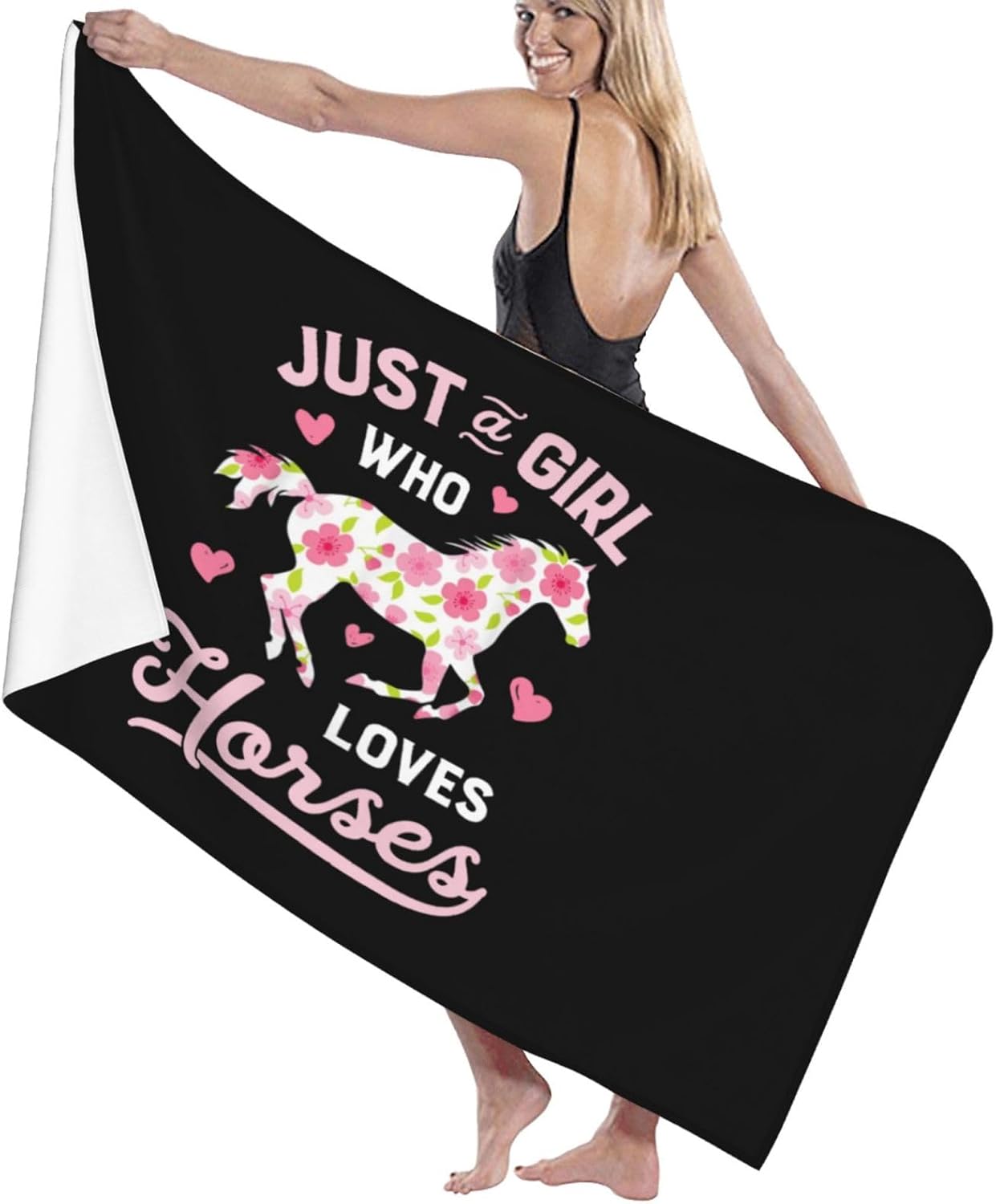 FXOMARLIN Just A Girl Who Loves Horses Beach Towel 32x52