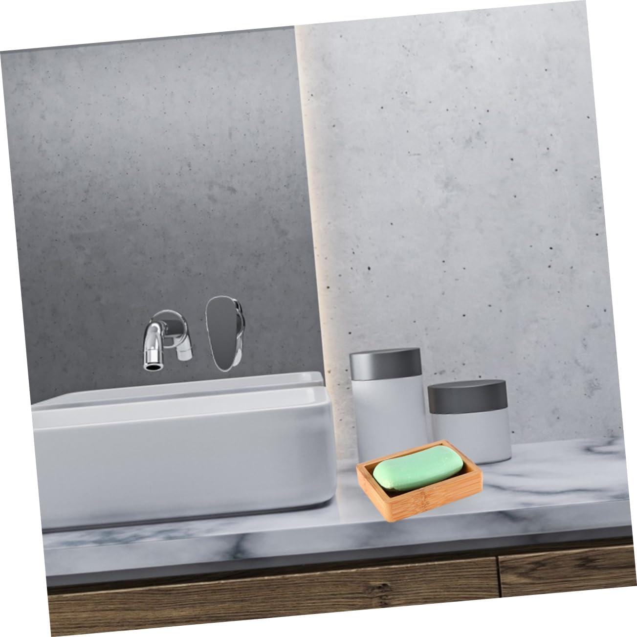 Luxshiny Bamboo Soap Holder Wooden Drainage Tray 1