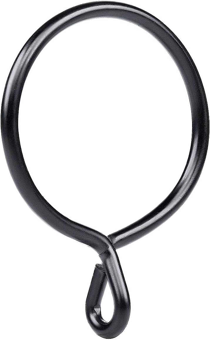 JushengXMX Curtain Rings - 23 Black Metal Set of 14