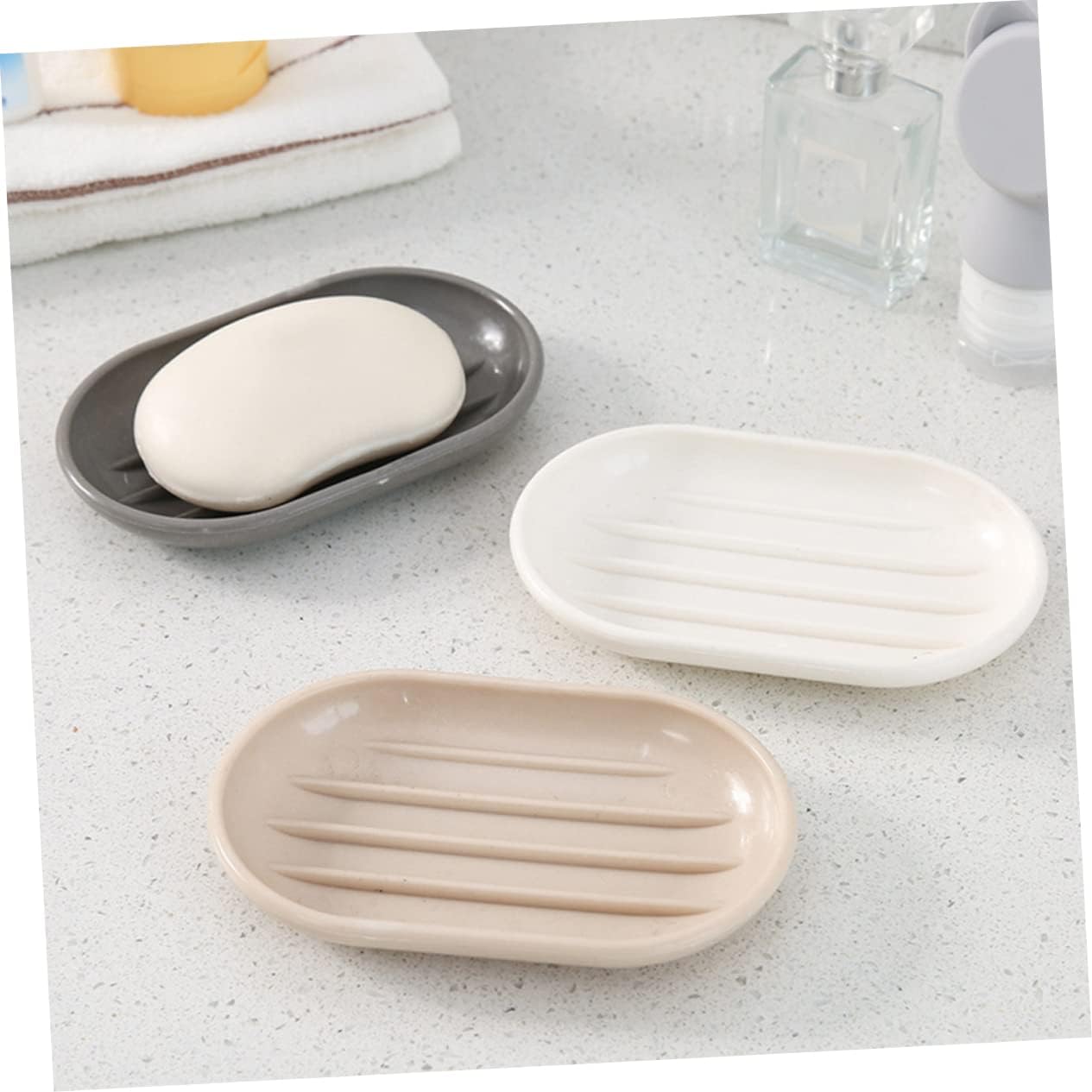 BUGUUYO Oval Soap Dish for Bathroom and Shower