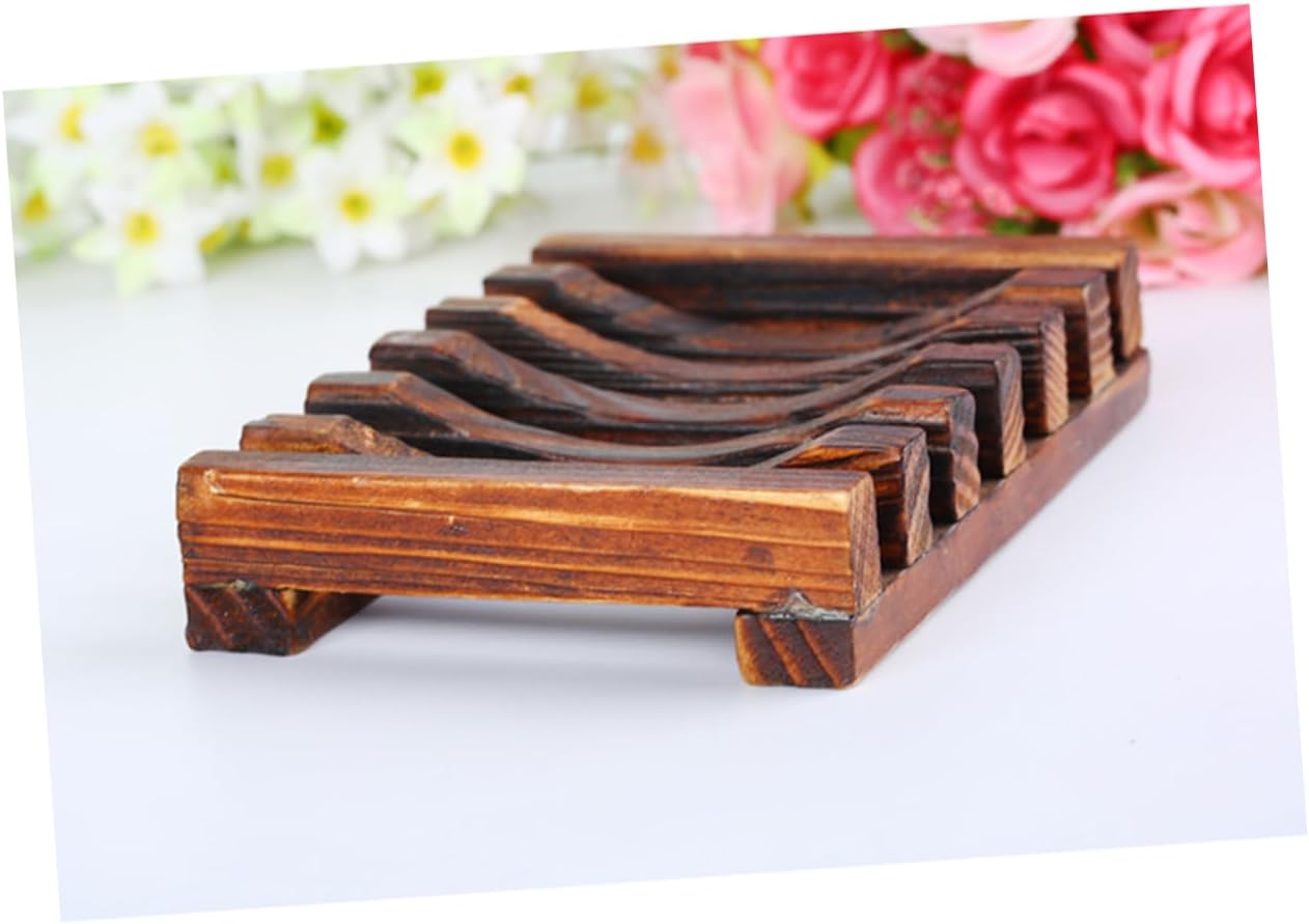ABOOFAN 4PC Wood Soap Holder with Drainage