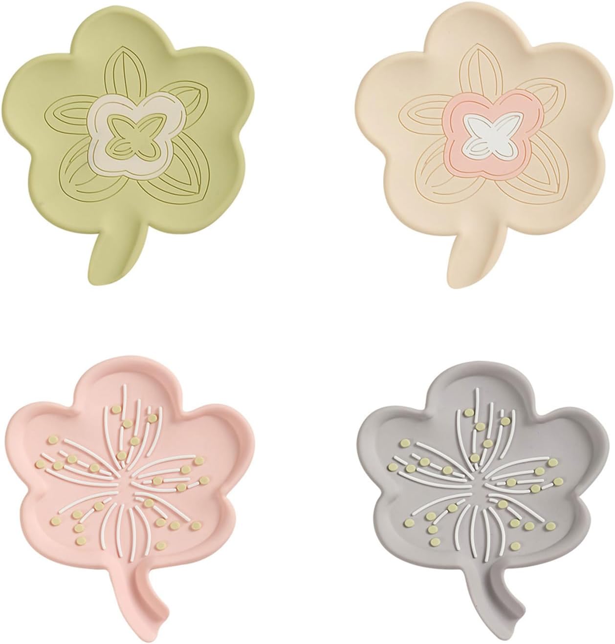 VOCUE Silicone Drain Soap Dish with Flower Shape