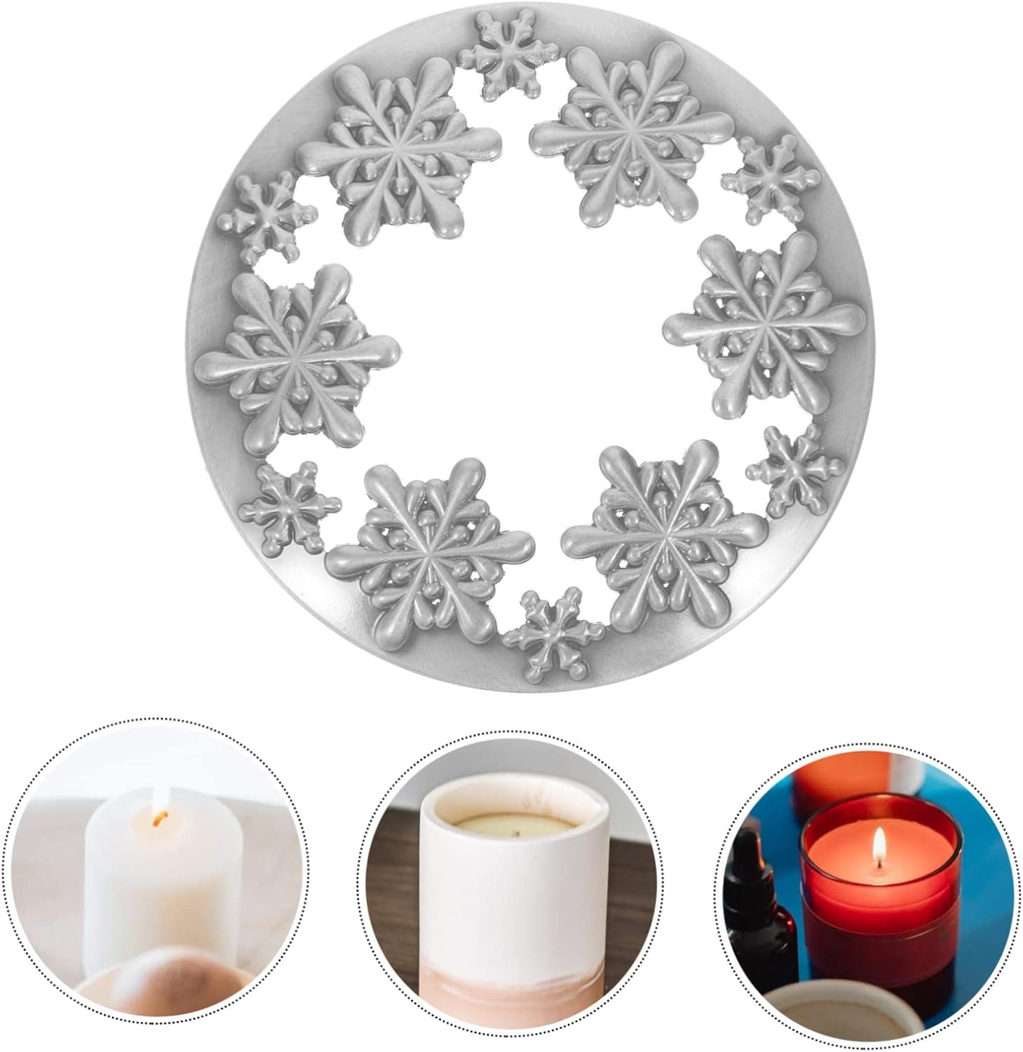 BEBEMOKO Vintage Snowflake Candle Jar Cover