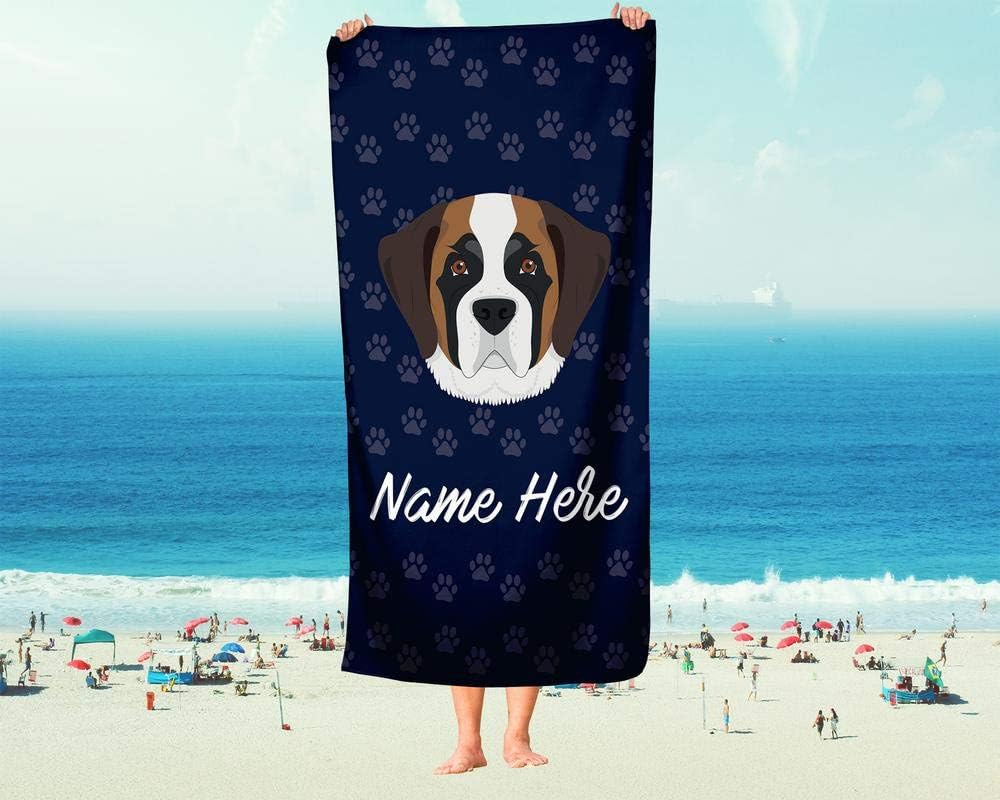 Extra Large Personalized Pet Bernard Towel for Kids and Adults