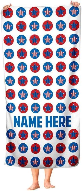 Extra Large Custom America Stars Towel - Personalized for Kids and Adults