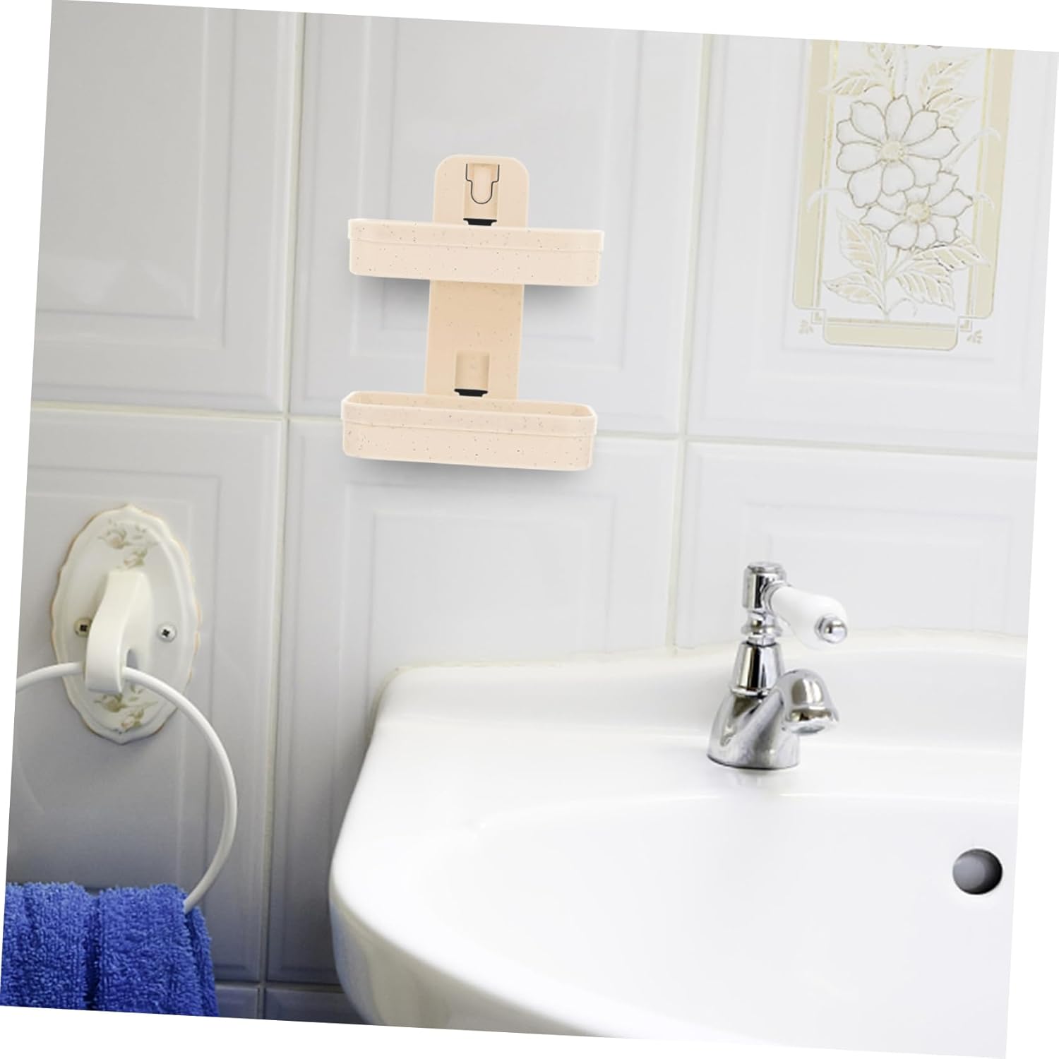KITANDOVE Adhesive Double Layer Wall Soap Dish