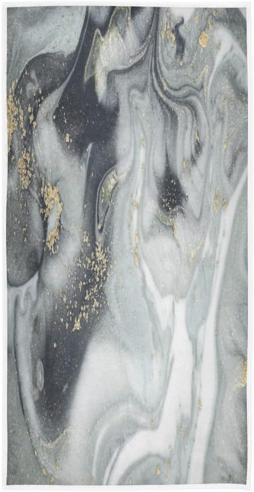 ALAZA Gray Marble Print Ink Style Bath Towel