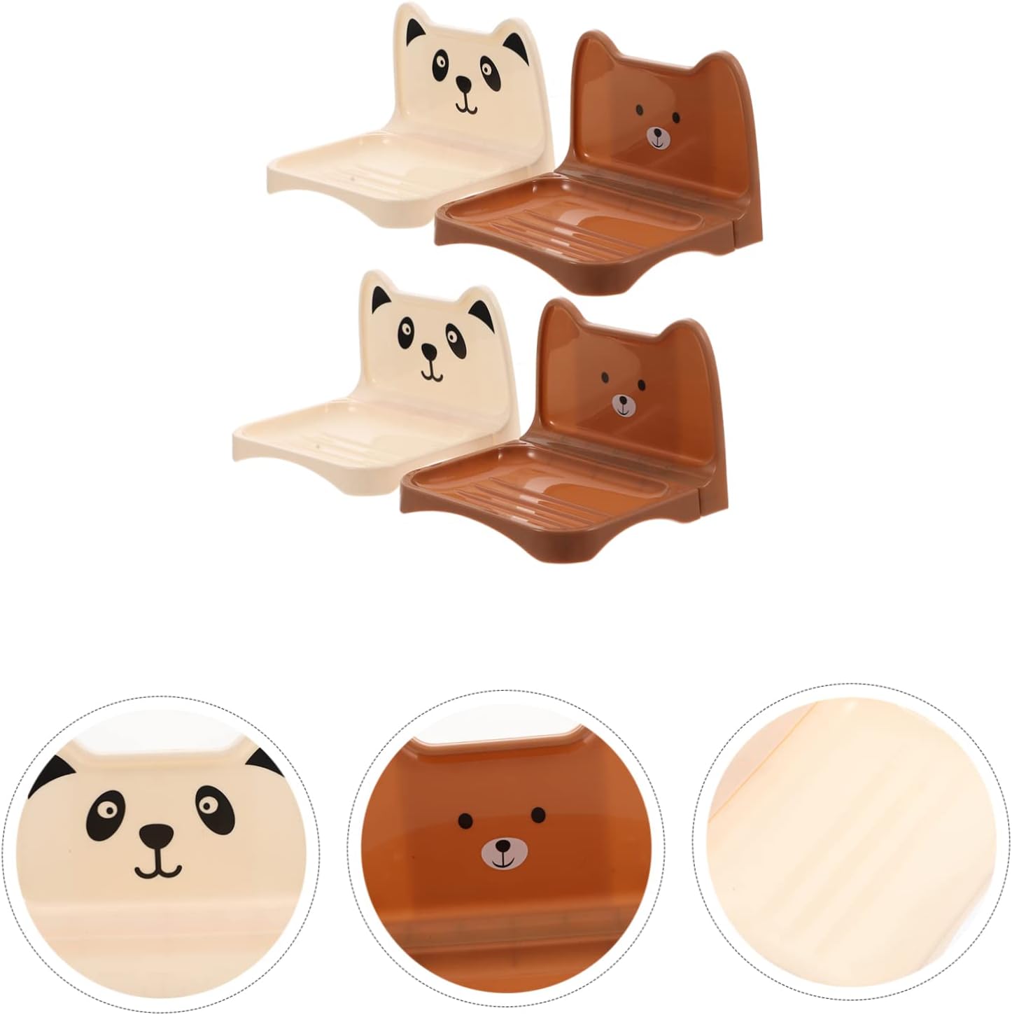 4pcs Wall-Mounted Soap Dish Quick Dry Holder