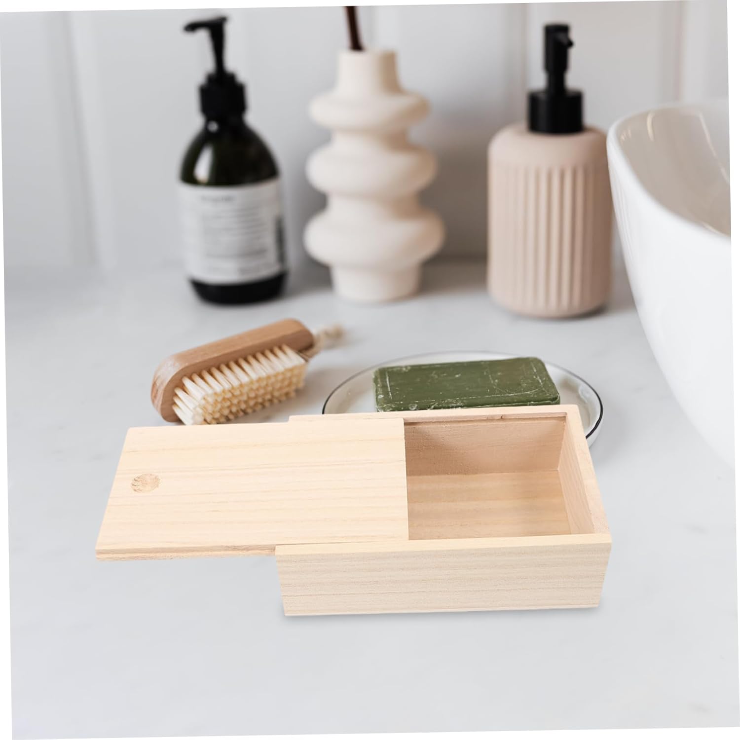 PRETYZOOM Wooden Soap Holder Multi-Functional Storage Dish