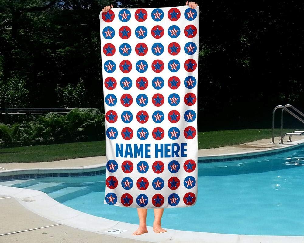 Extra Large Custom America Stars Towel - Personalized for Kids and Adults