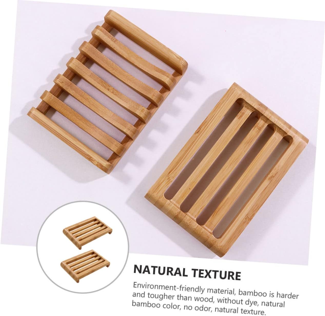 CATIEBYE 2pcs Sturdy Soap Dish Holder with Drainage for Bathroom and Kitchen
