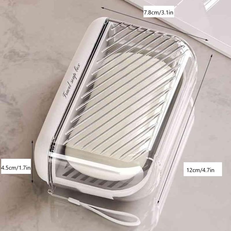 Leak Proof Travel Soap Case with Silicone Lid and Drainage Tray