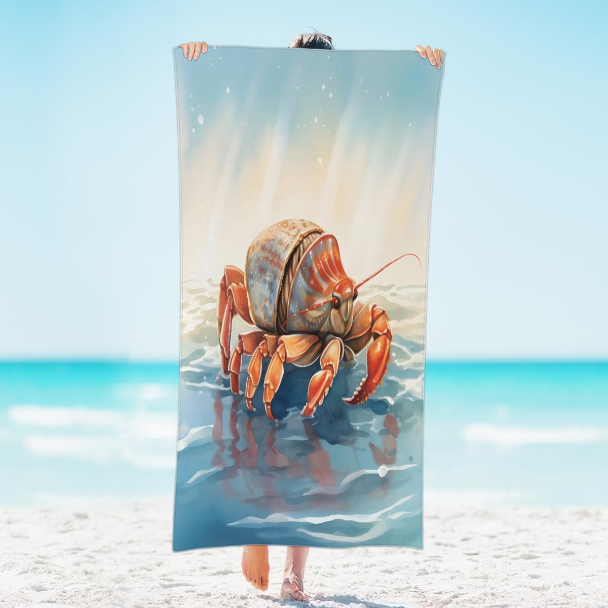 Kids Ocean Crab Oversized Quick Dry Beach Towel