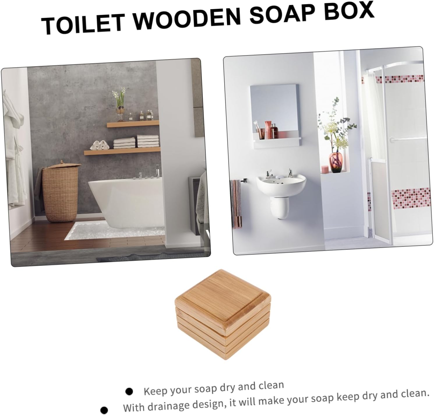Wooden Soap Dish with Lid for Bathroom Kitchen 1