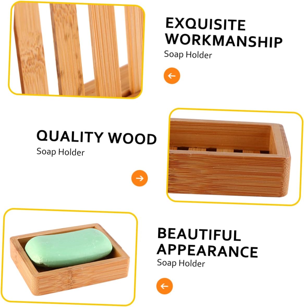 Bamboo Soap Dispenser Leaf Shape Wood Holder