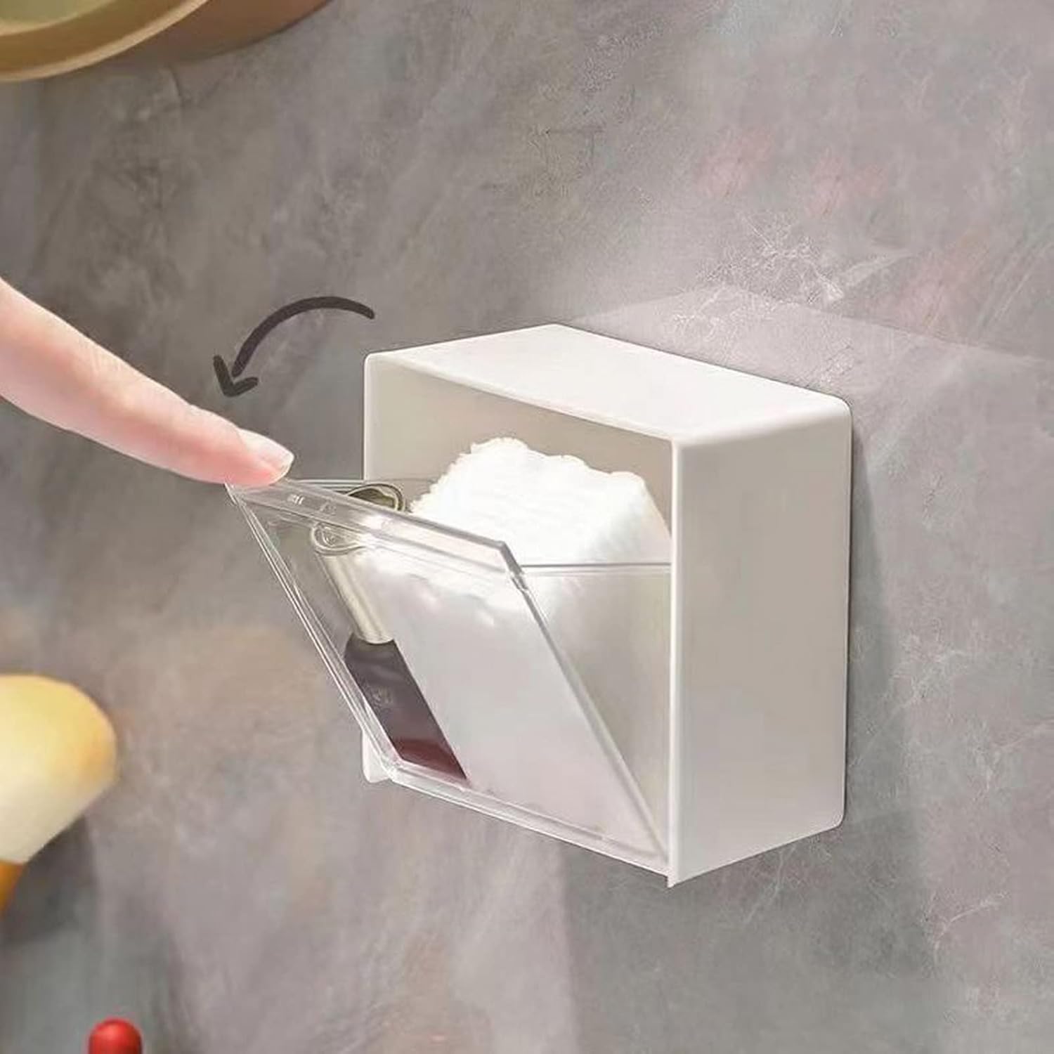 Transparent Wall Mounted Organizer Box Jar with Waterproof Lid
